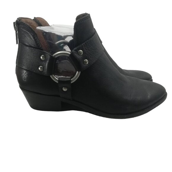 Frye Ray Harness Biker Motorcycle Boots Bootie Size 6.5 Black Leather Classic - Picture 9 of 13